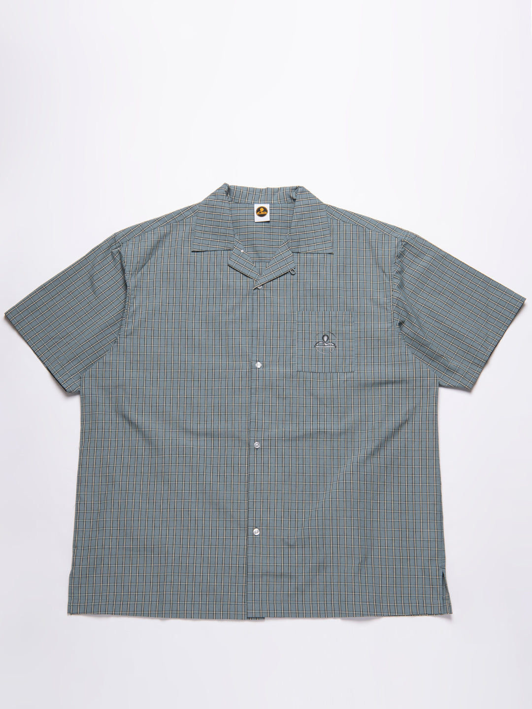 plaid open collar shirt