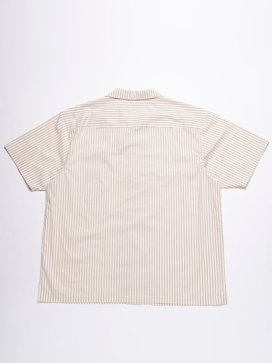 stripe open collar shirt