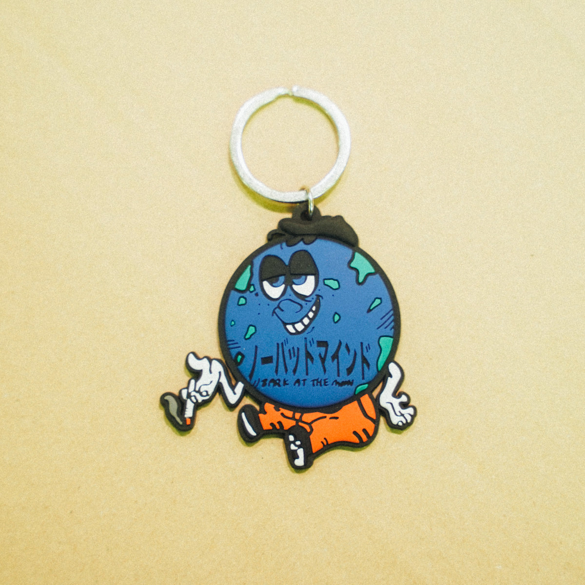 NO BAD MIND character rubber keychain