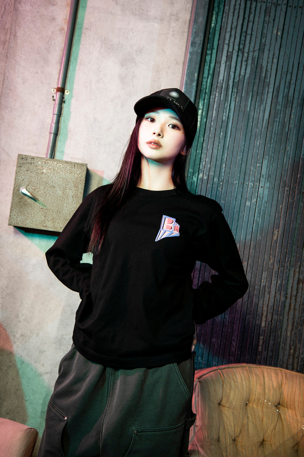 BM block logo long sleeve tee
