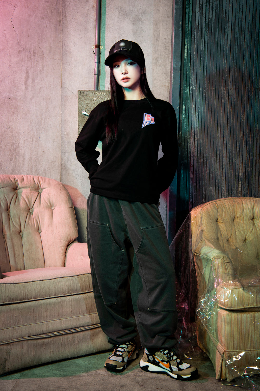 BM block logo long sleeve tee