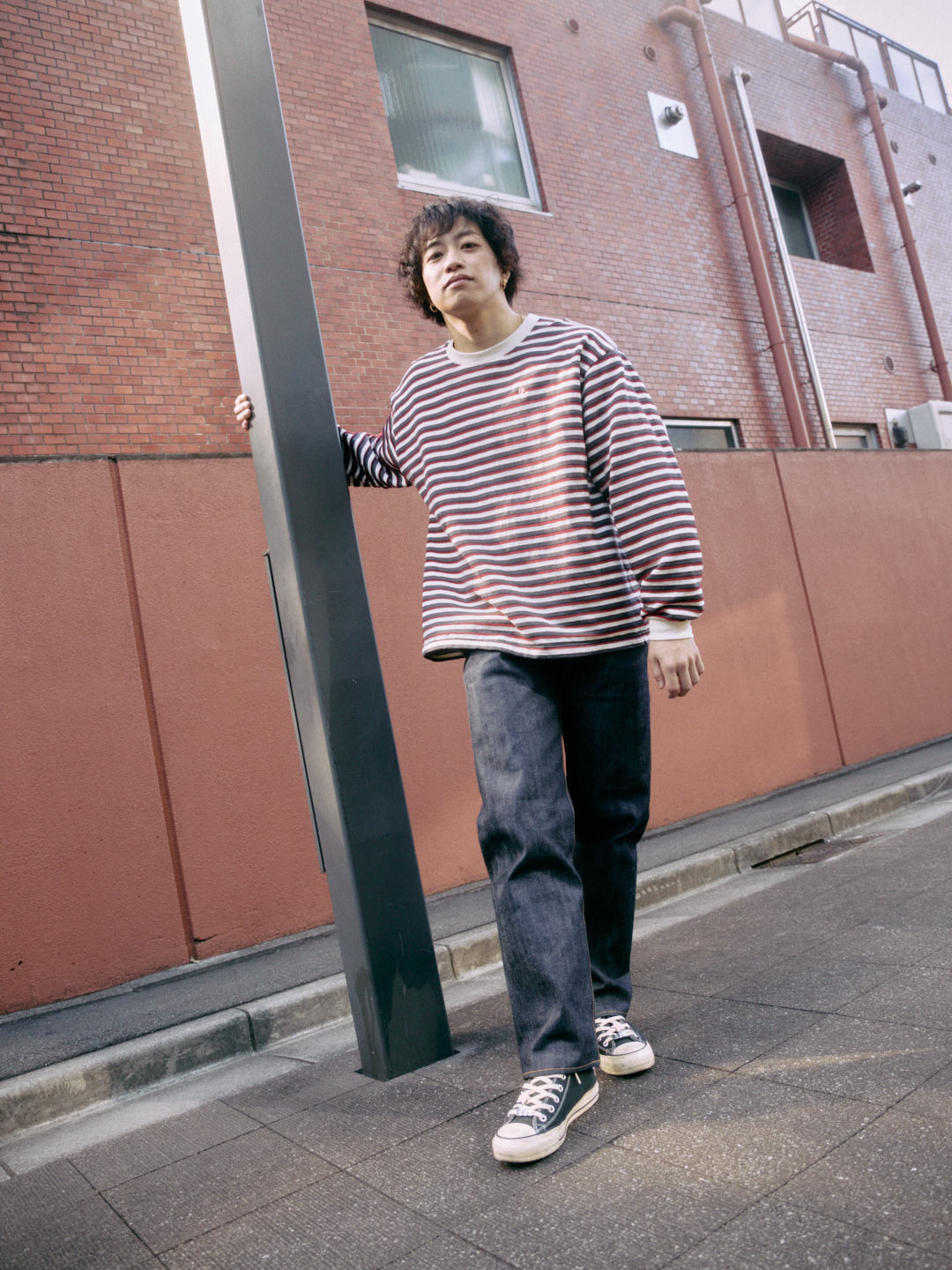 multi Border long sleeve tee