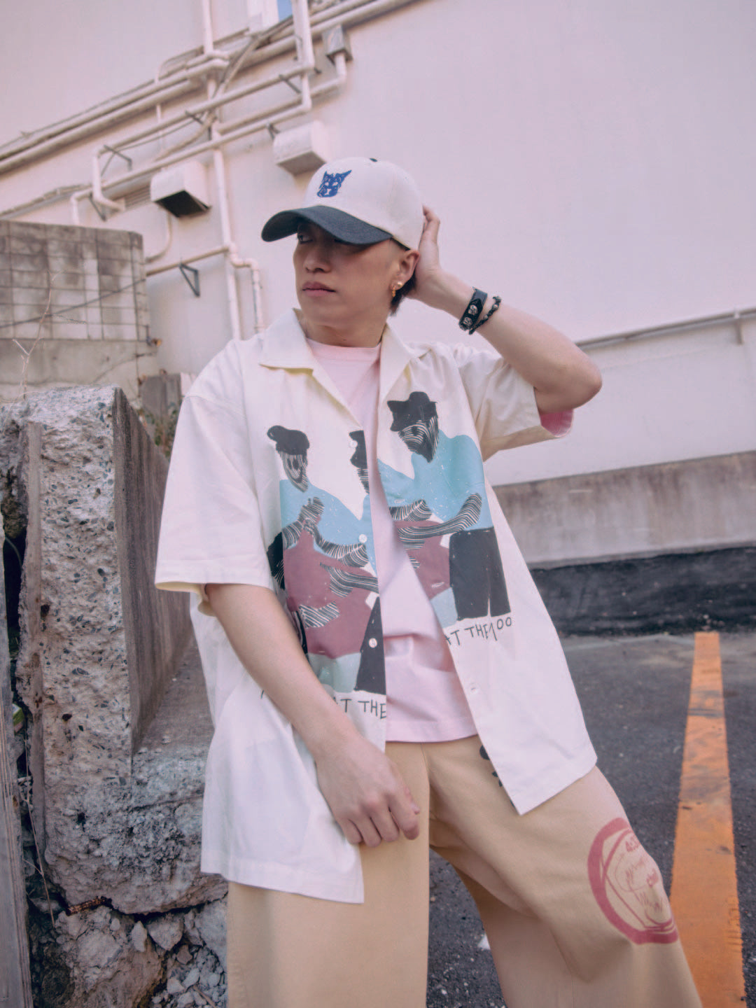 arrest open collar shirt