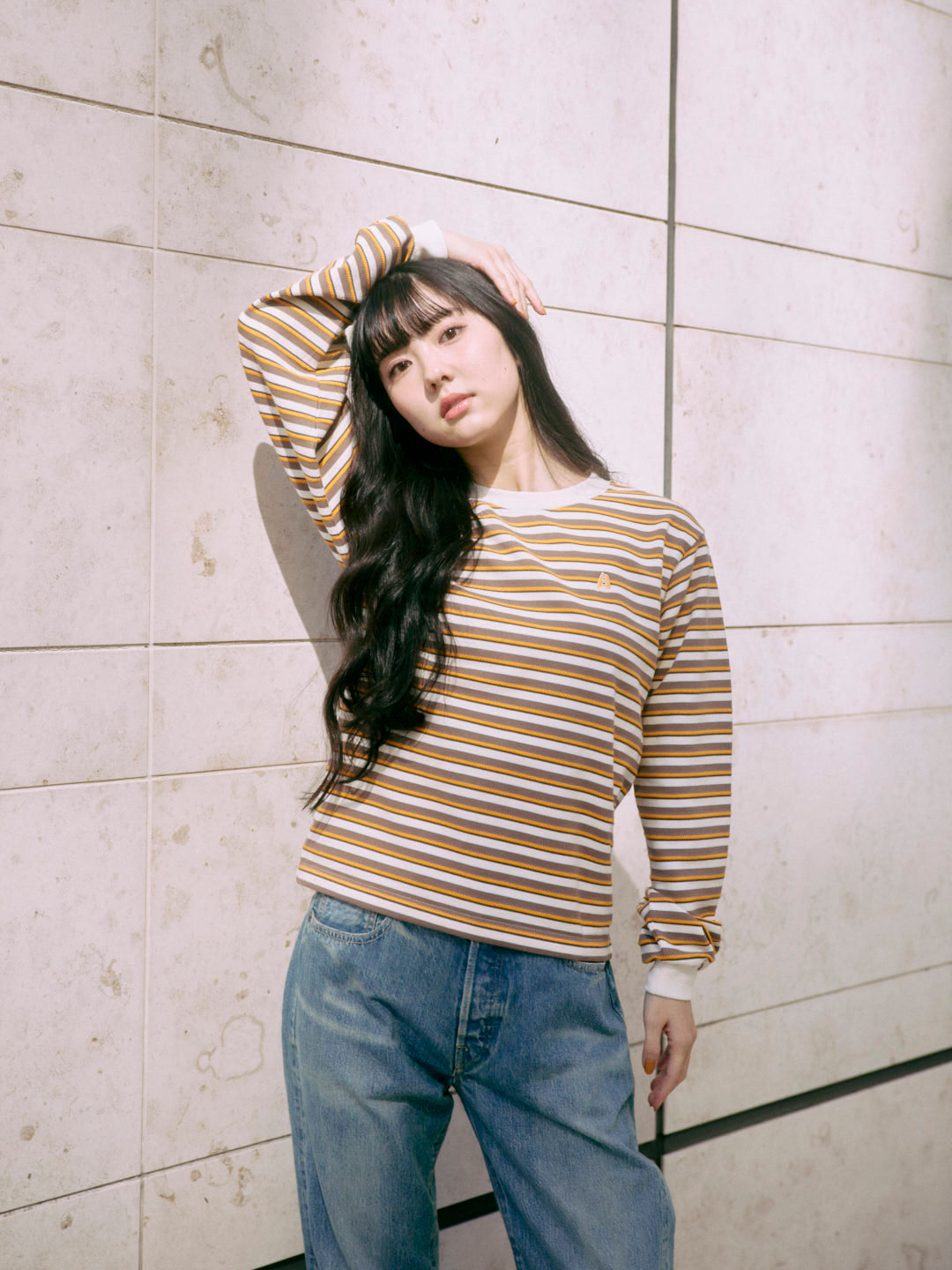 multi Border long sleeve tee