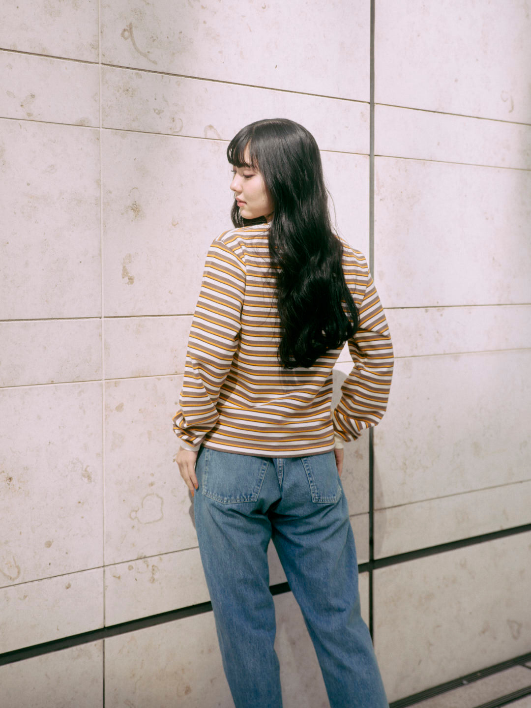 multi Border long sleeve tee