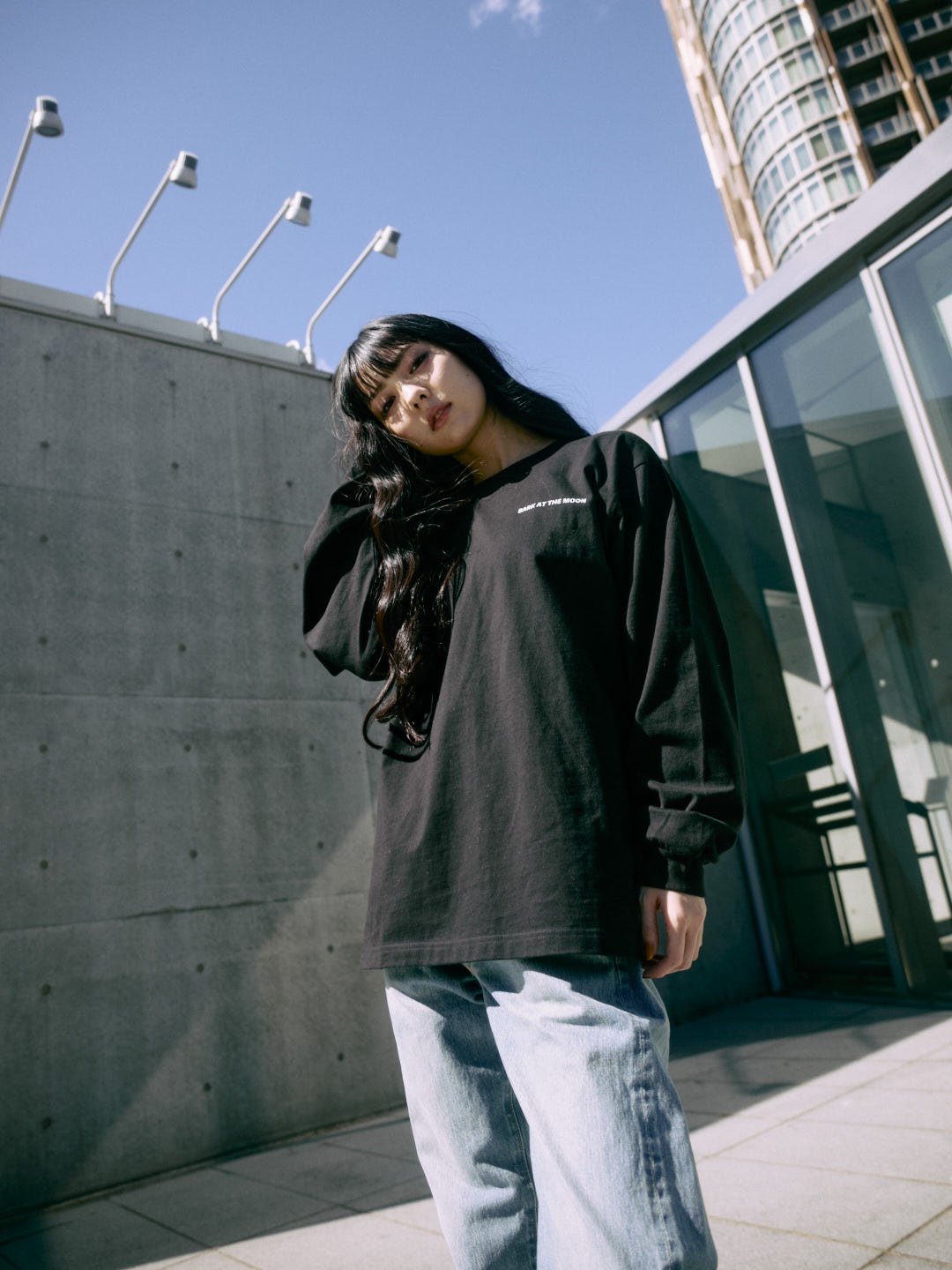 moon logo long sleeve tee