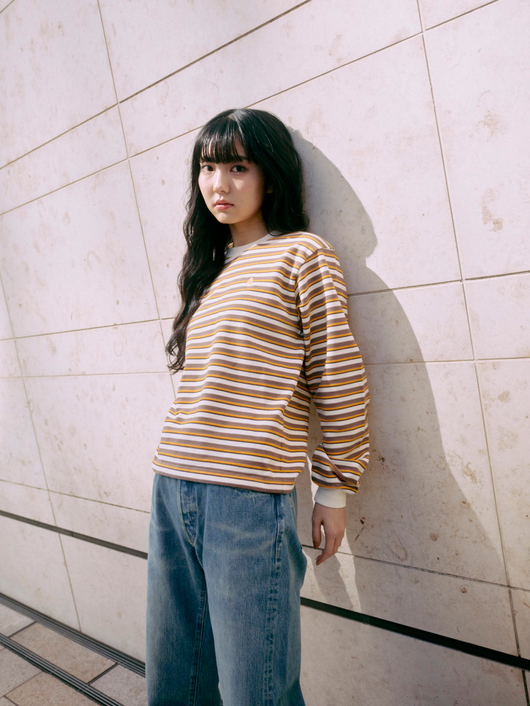 multi Border long sleeve tee