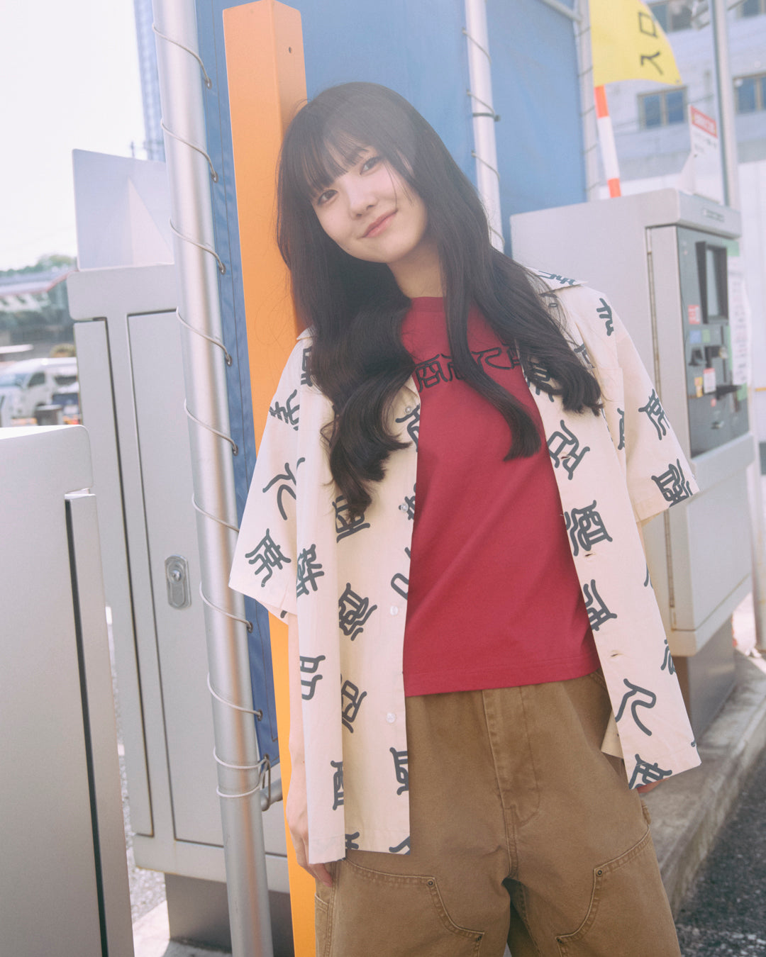 酒呑名人 open collar shirt