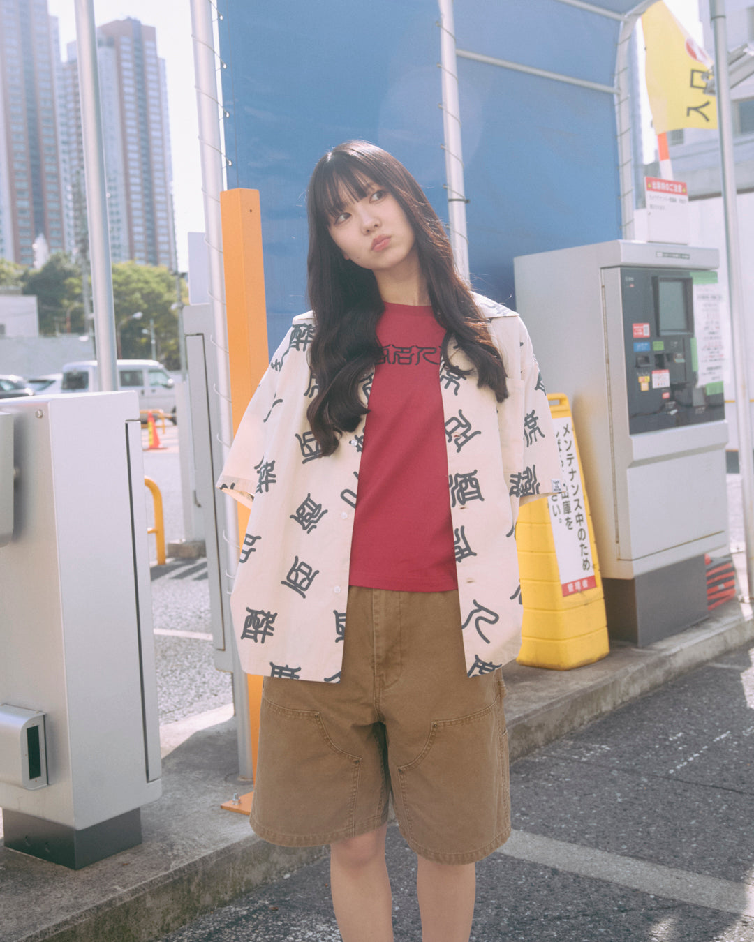 酒呑名人 open collar shirt