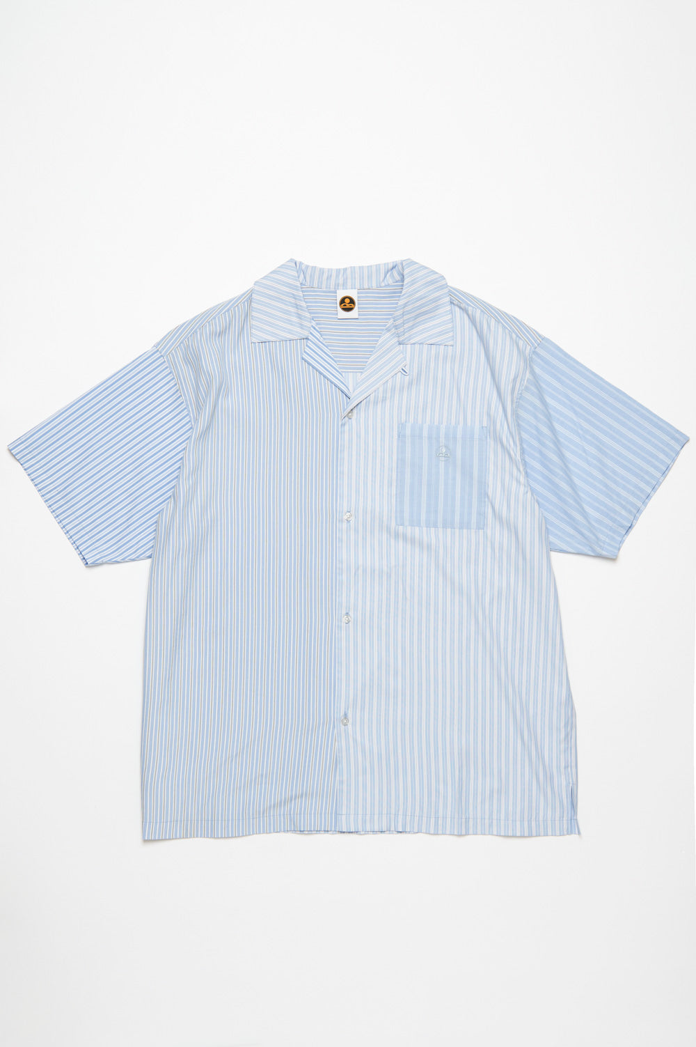 ハッチ フレームワーク マオカラーシャツ patchwork shirt