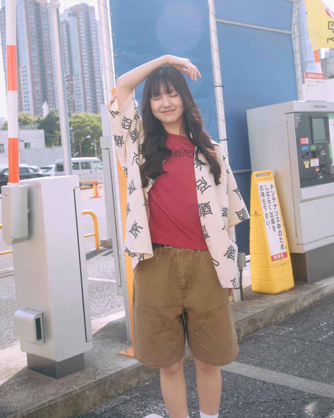 酒呑名人 open collar shirt