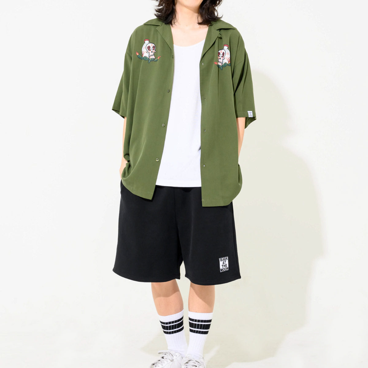 skull_open collar shirt