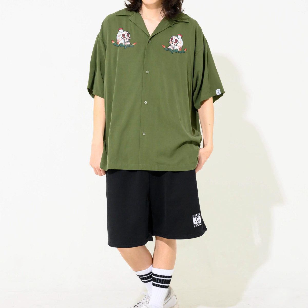 skull_open collar shirt