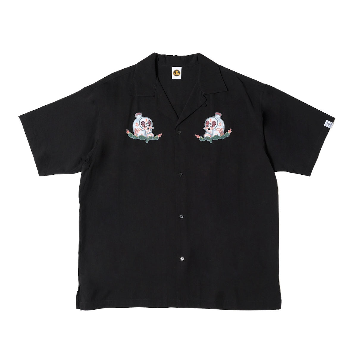 skull_open collar shirt