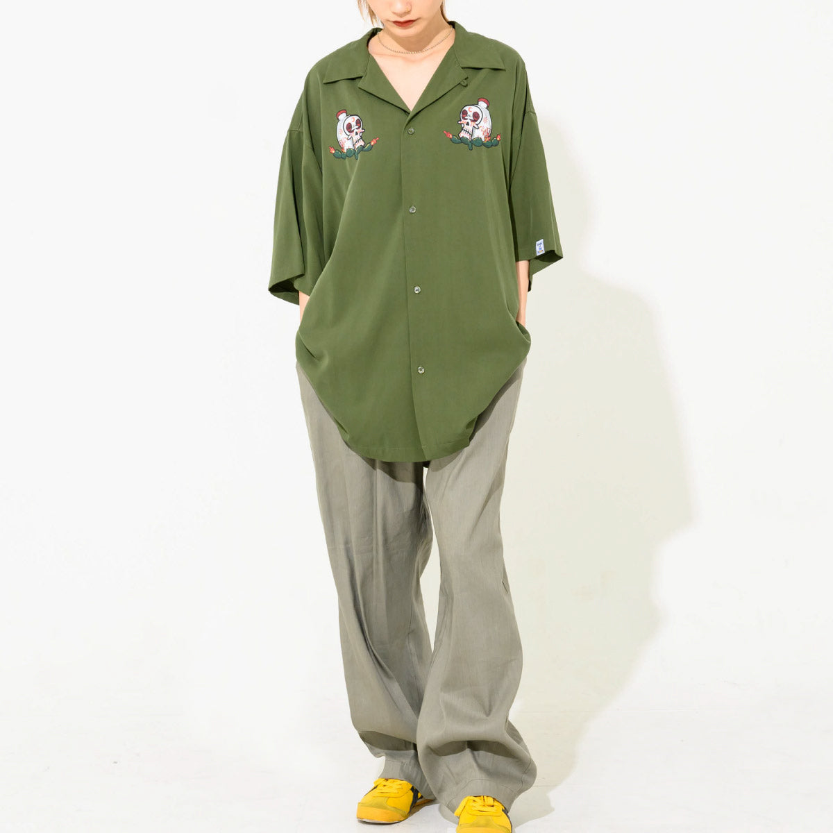 skull_open collar shirt