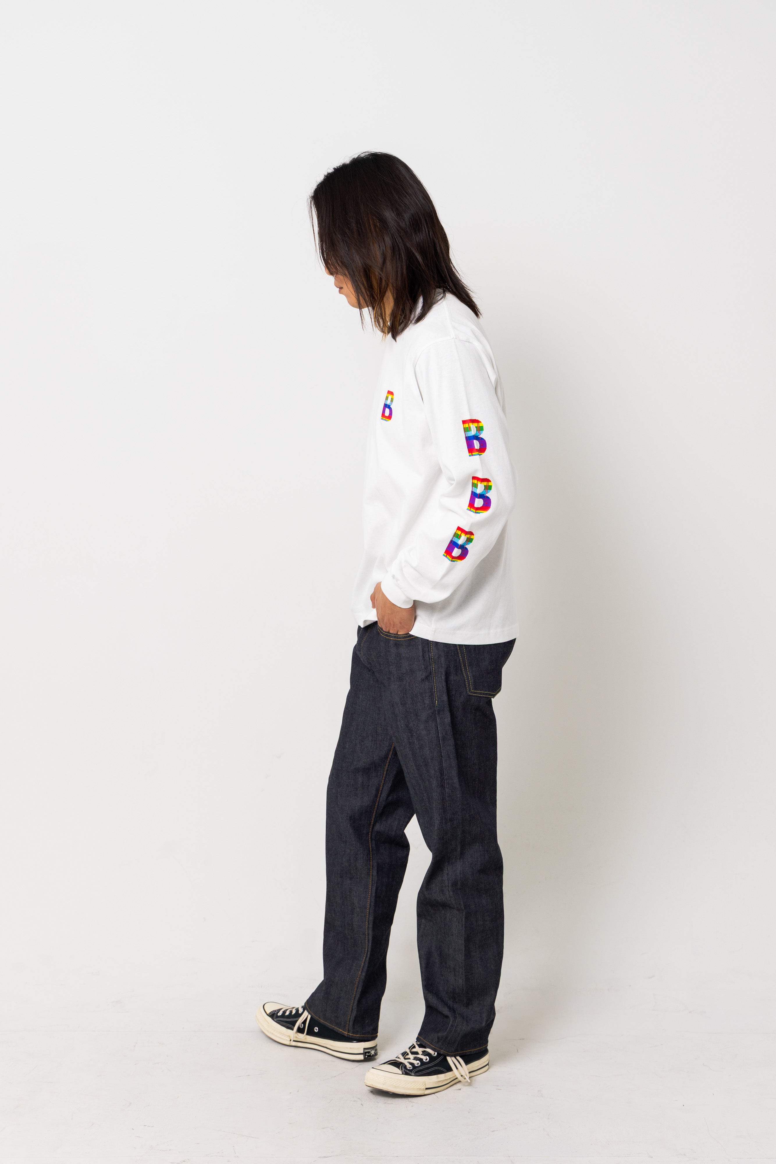 B logo long sleeve tee