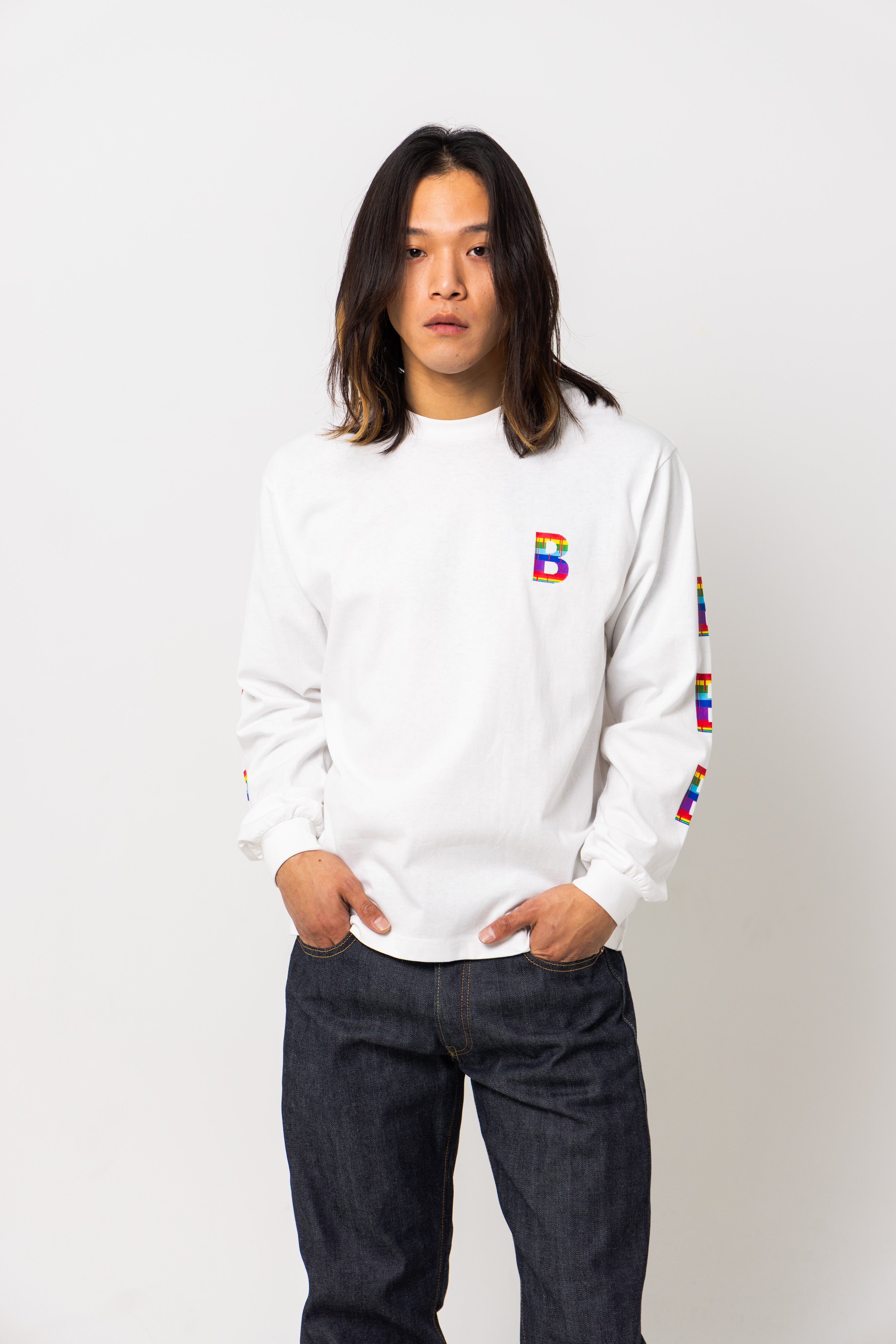 B logo long sleeve tee