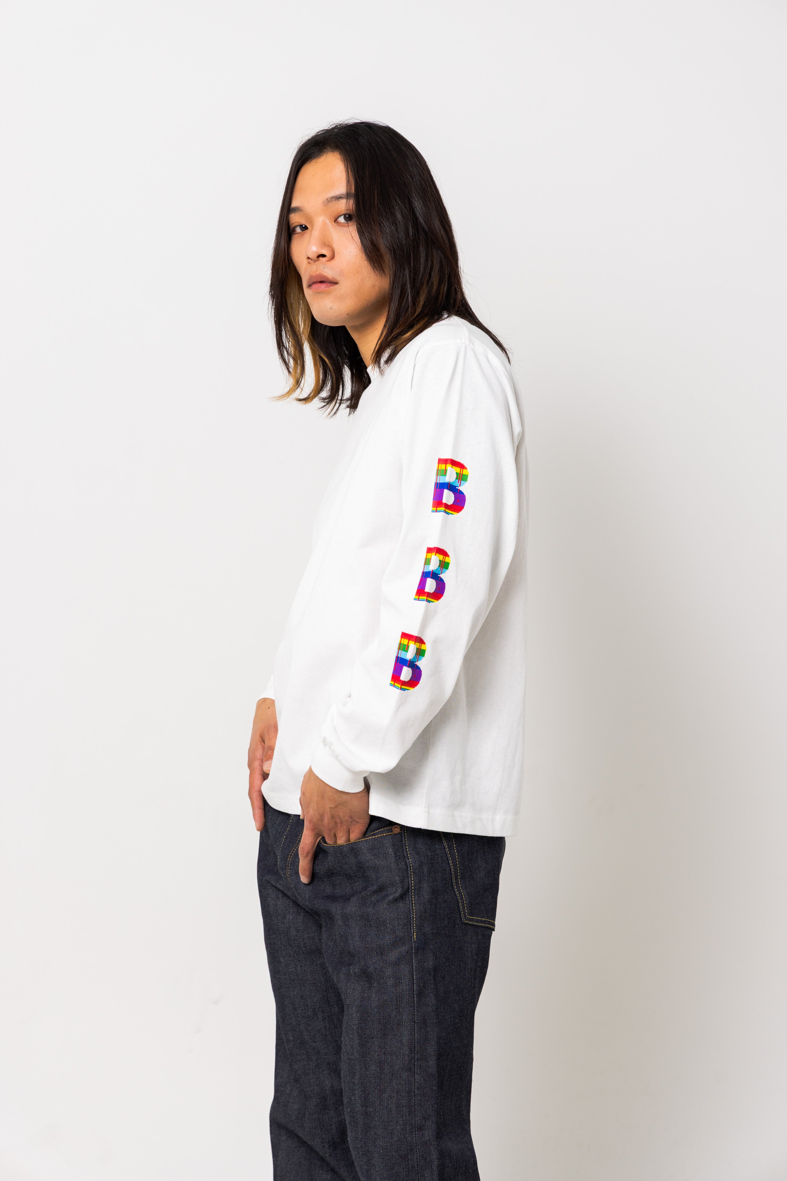 B logo long sleeve tee