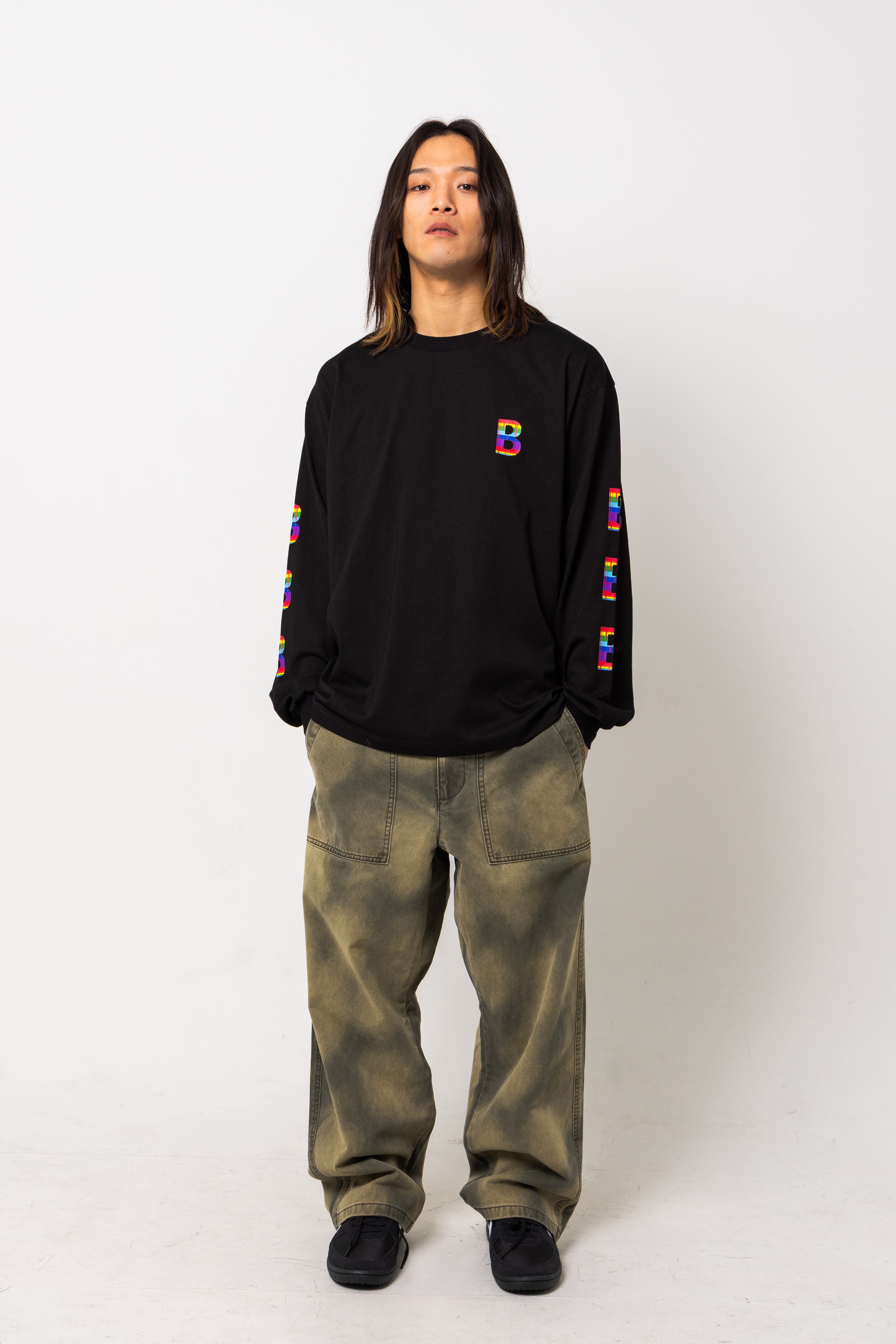 B logo long sleeve tee