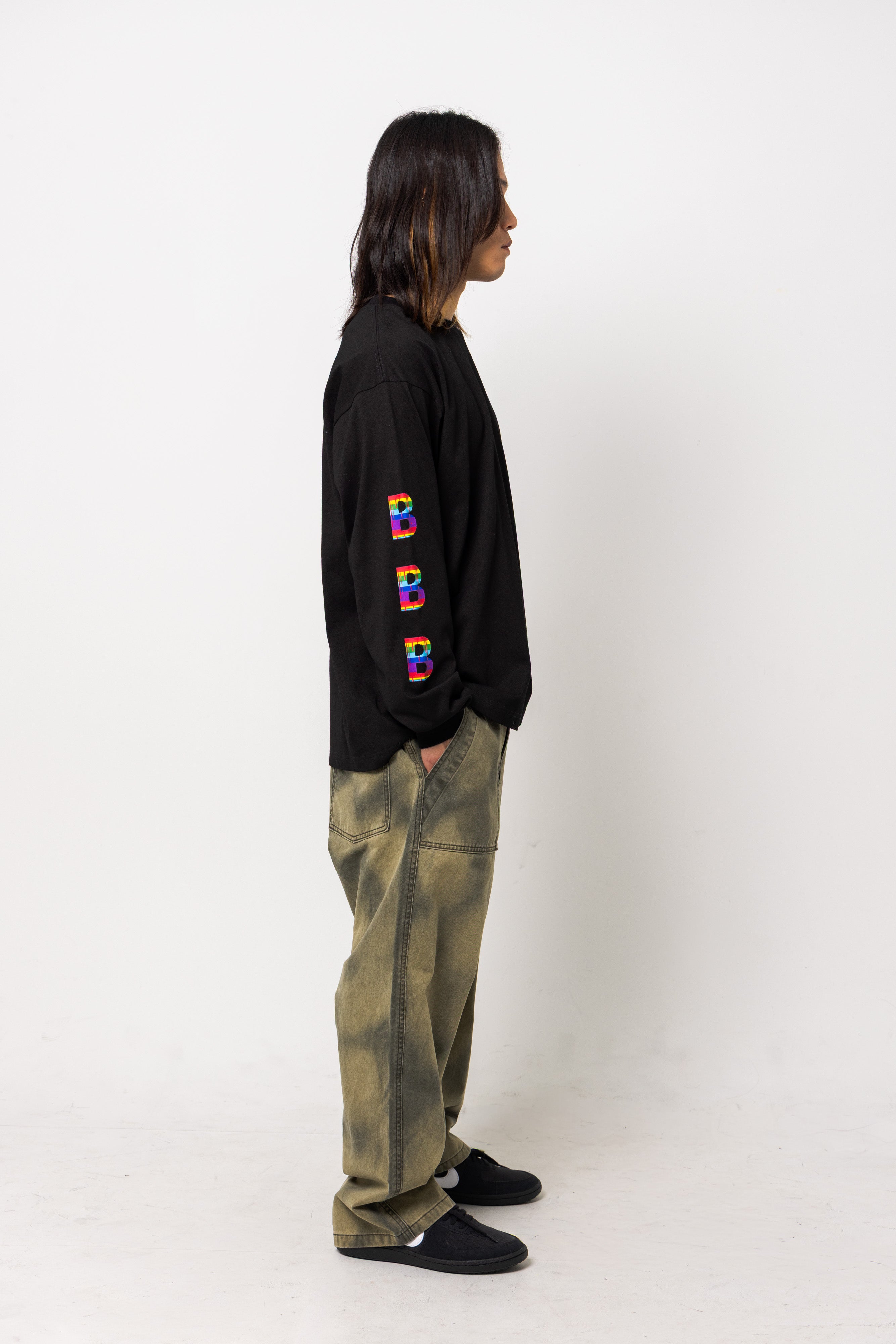 B logo long sleeve tee