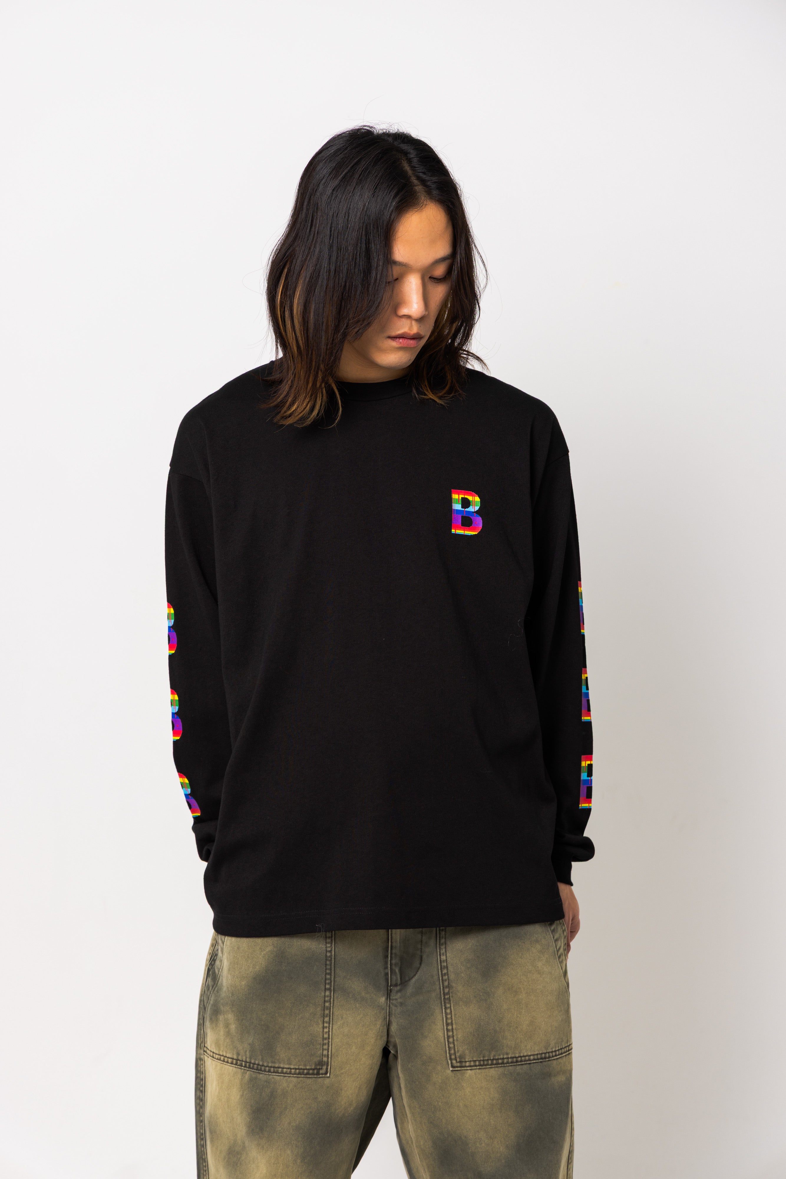 B logo long sleeve tee