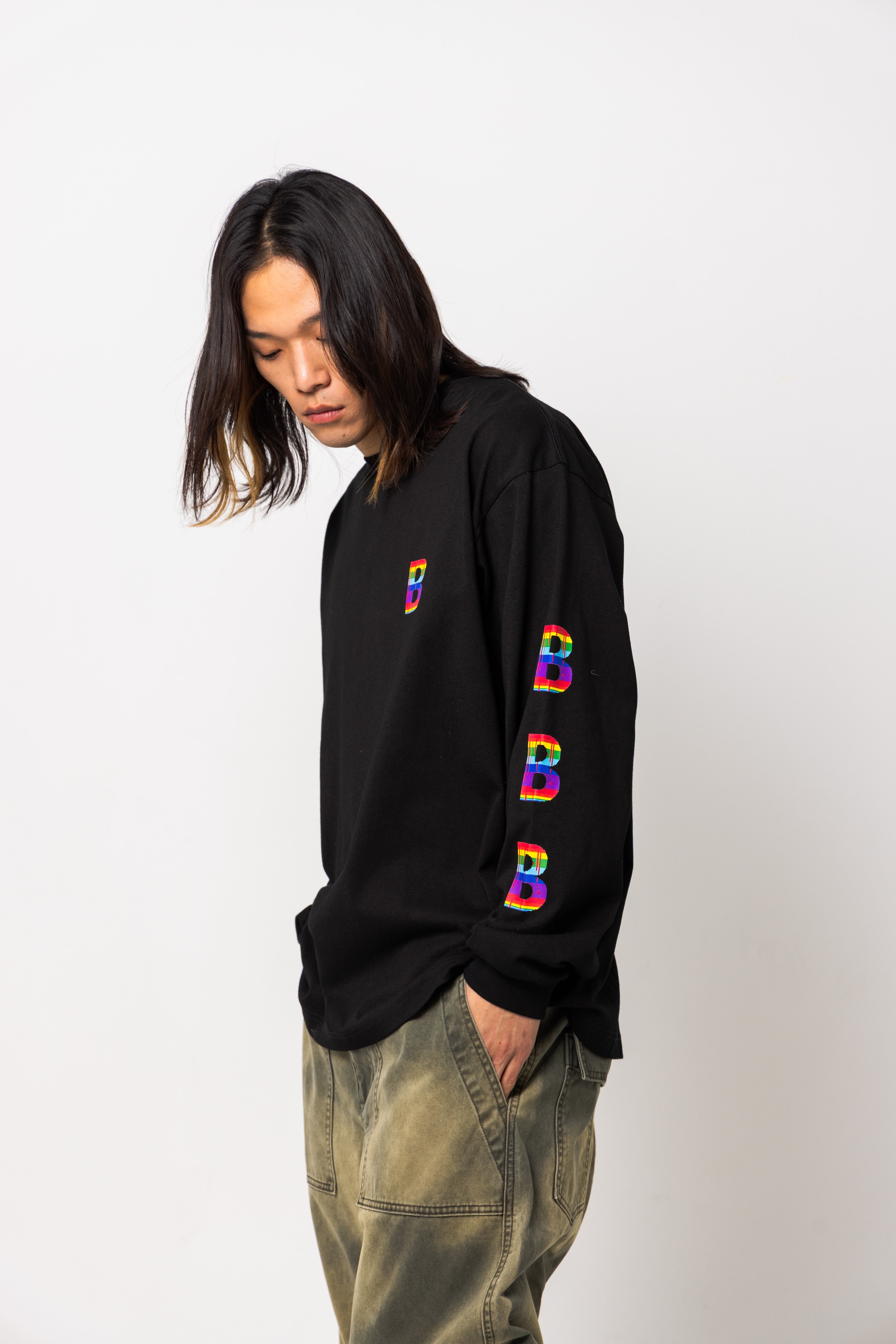 B logo long sleeve tee