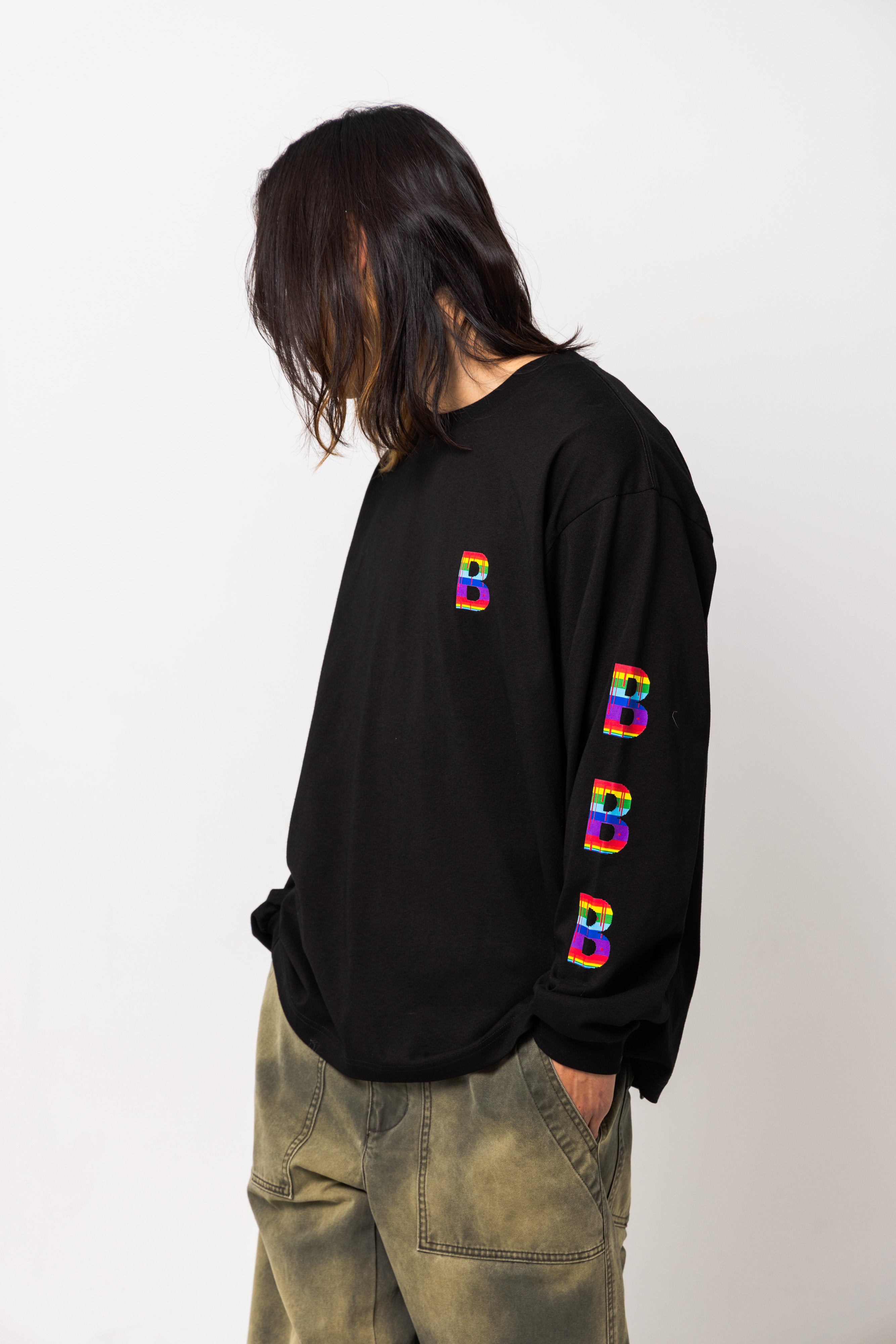 B logo long sleeve tee