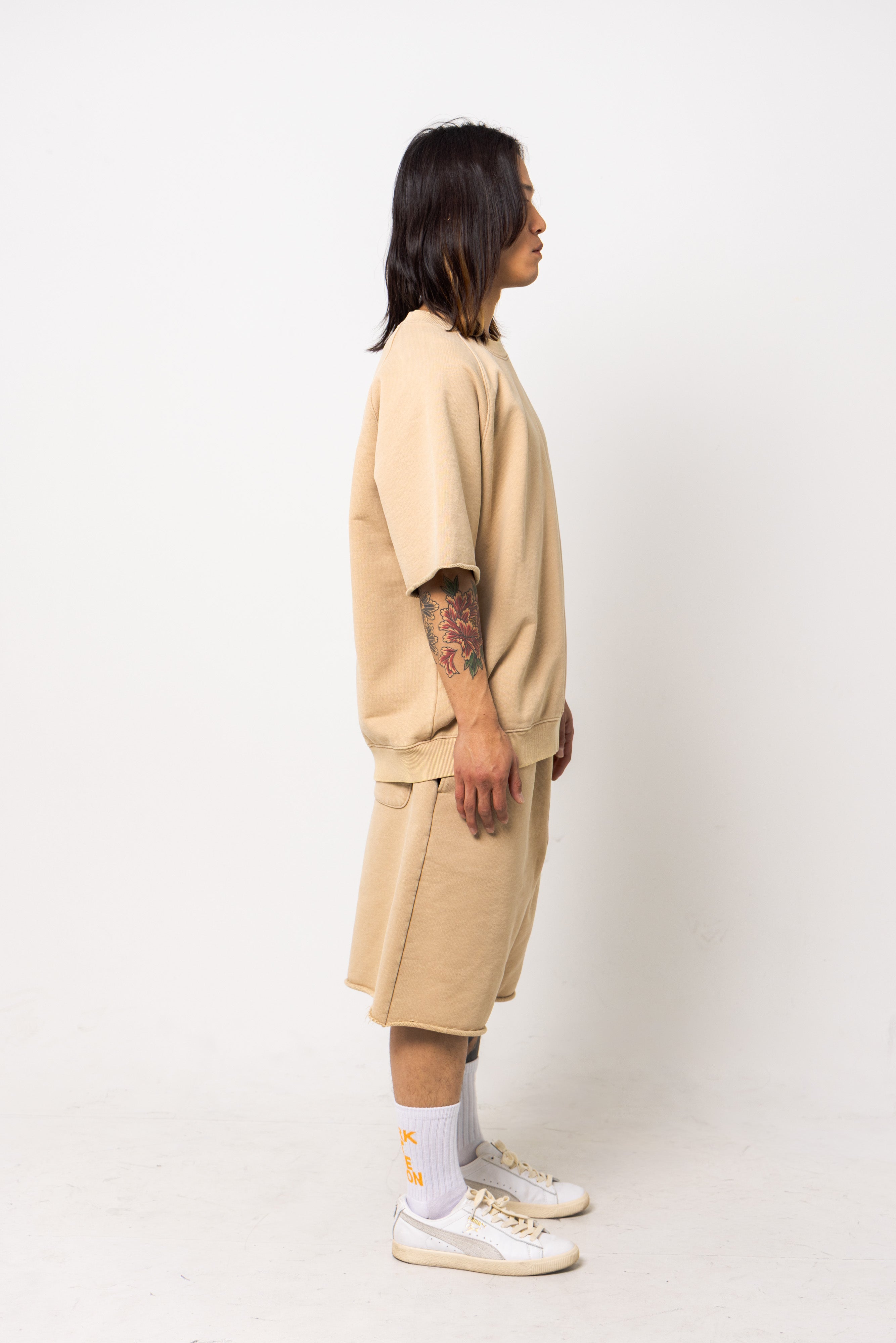 Powder processed sweat T-shirt