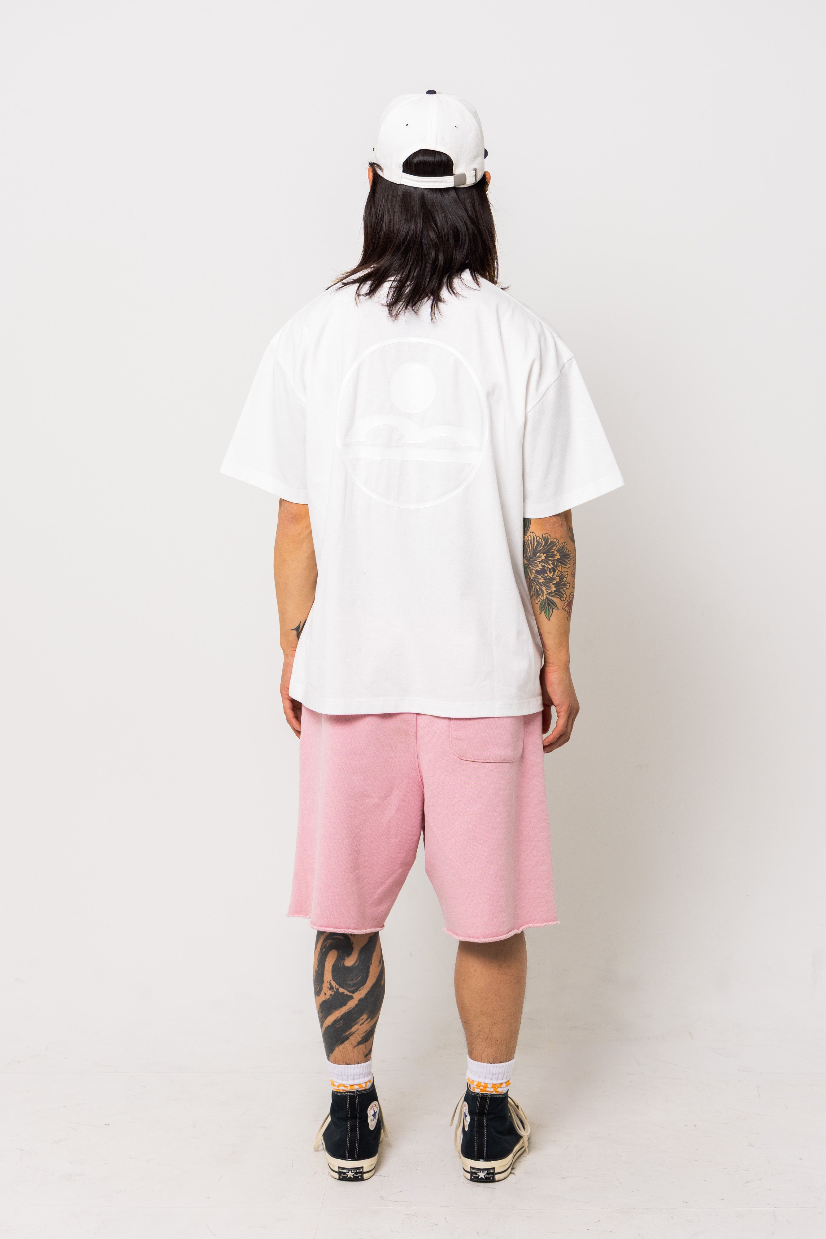 Powder processed sweat half pants