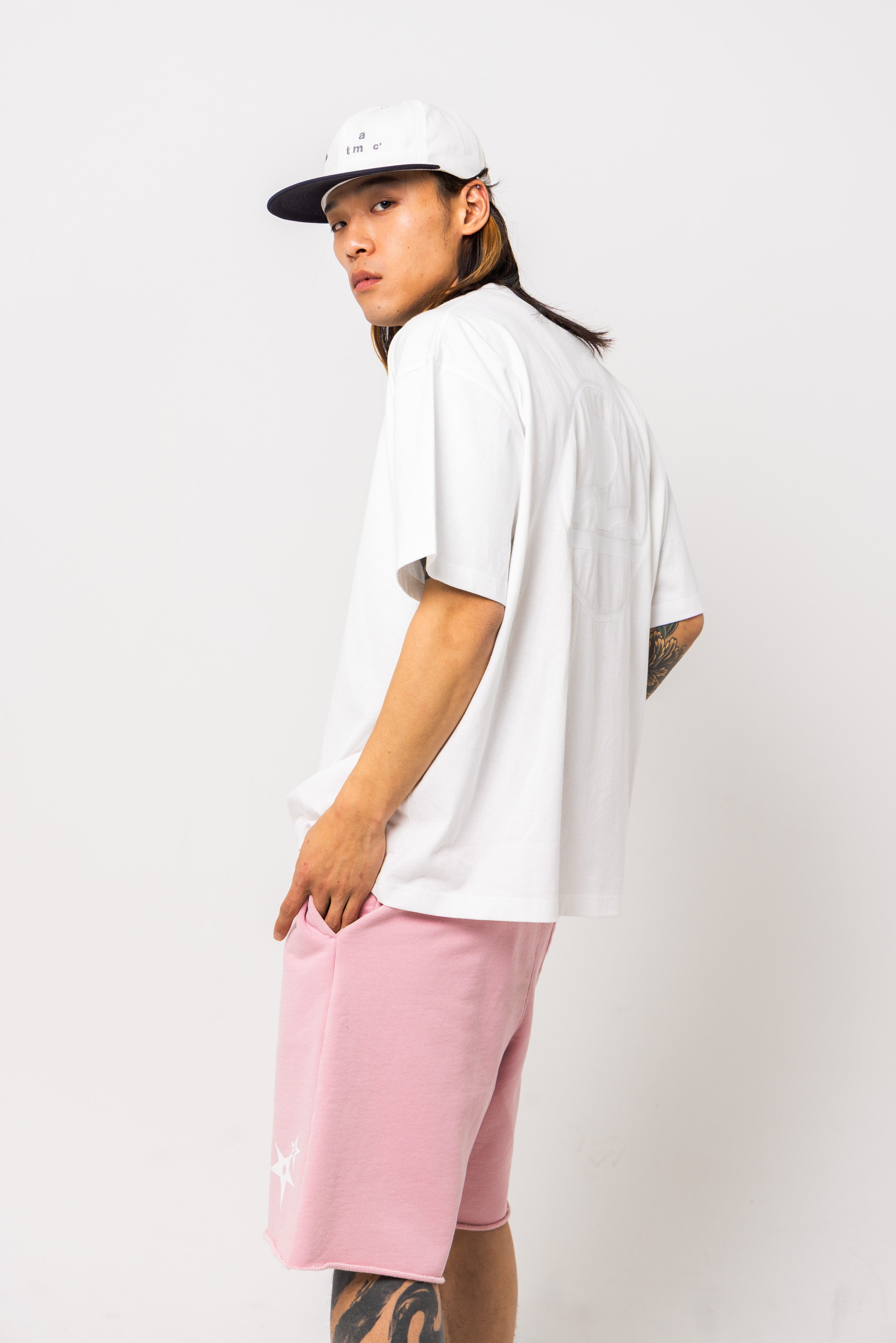 Powder processed sweat half pants
