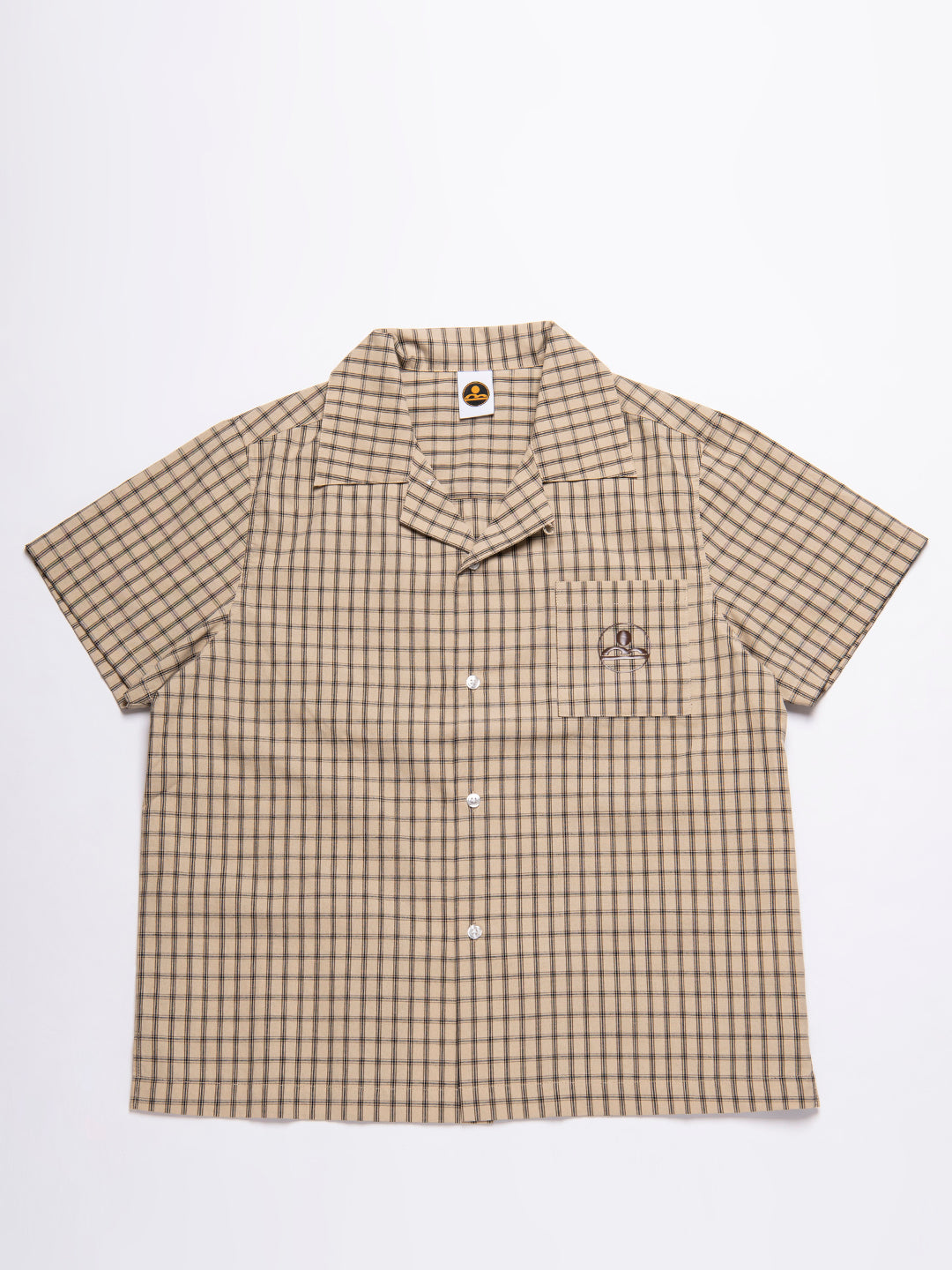 plaid open collar shirt