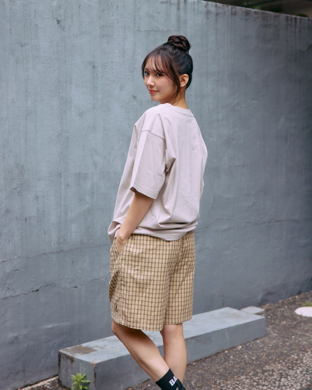 plaid half pants