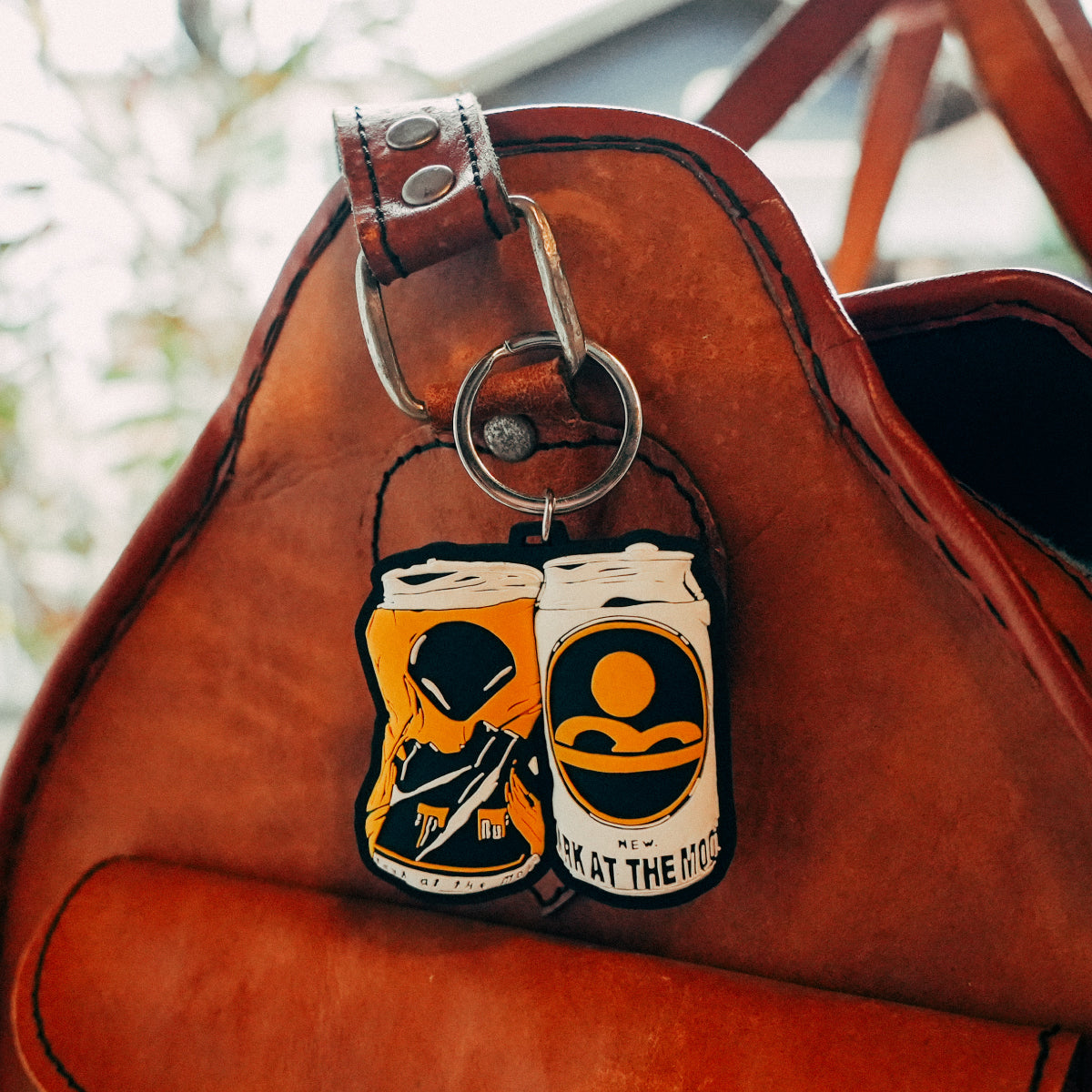 Old and New rubber keychain