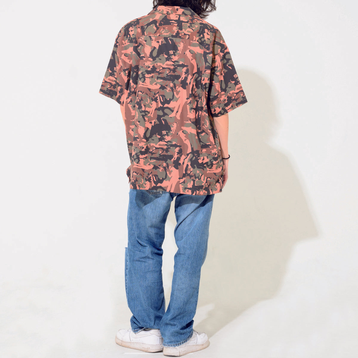 camouflage_open collar shirt