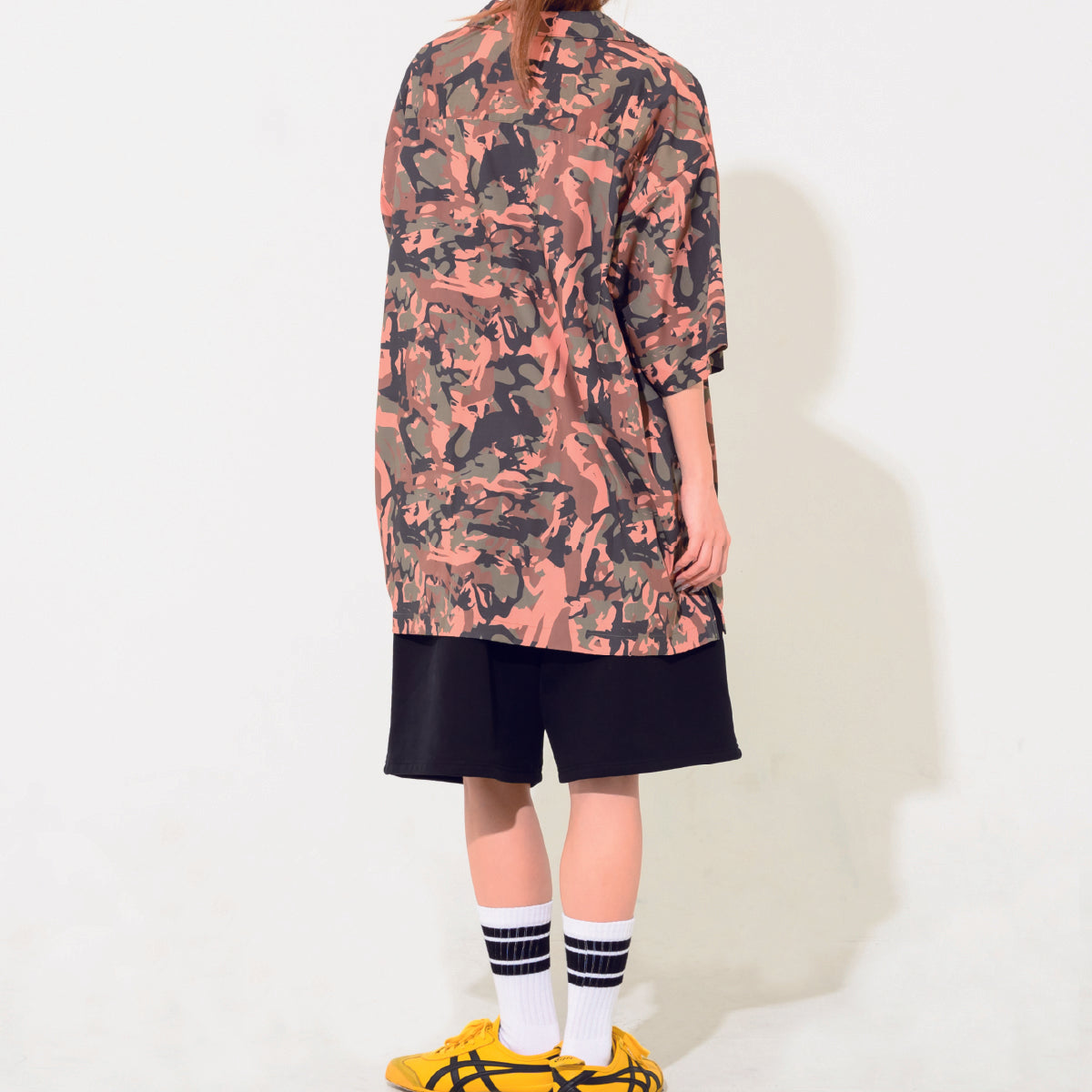 camouflage_open collar shirt