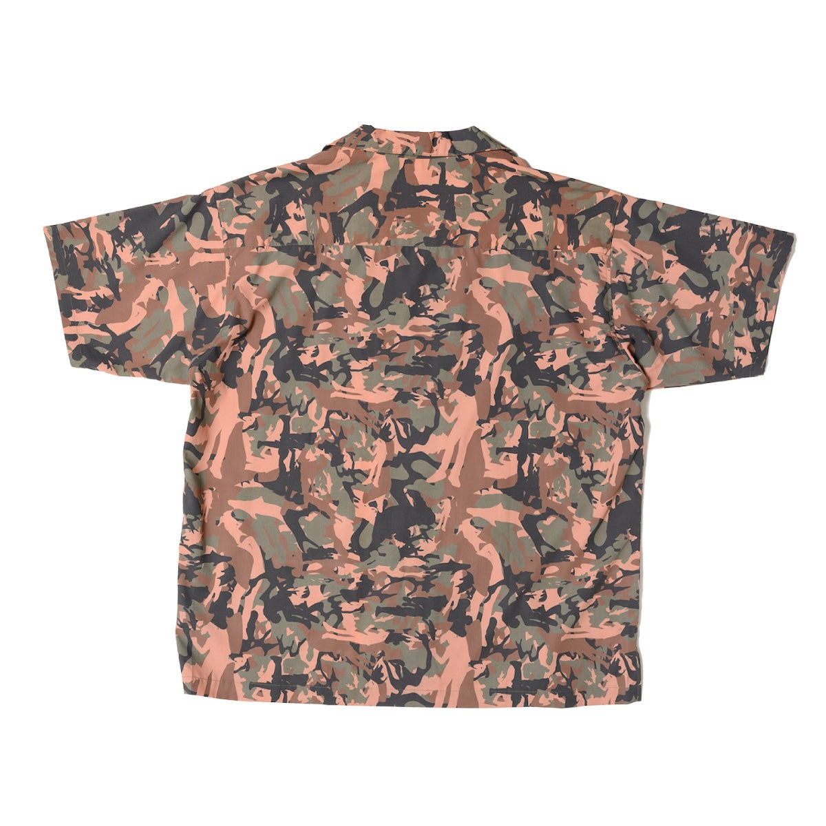 camouflage_open collar shirt