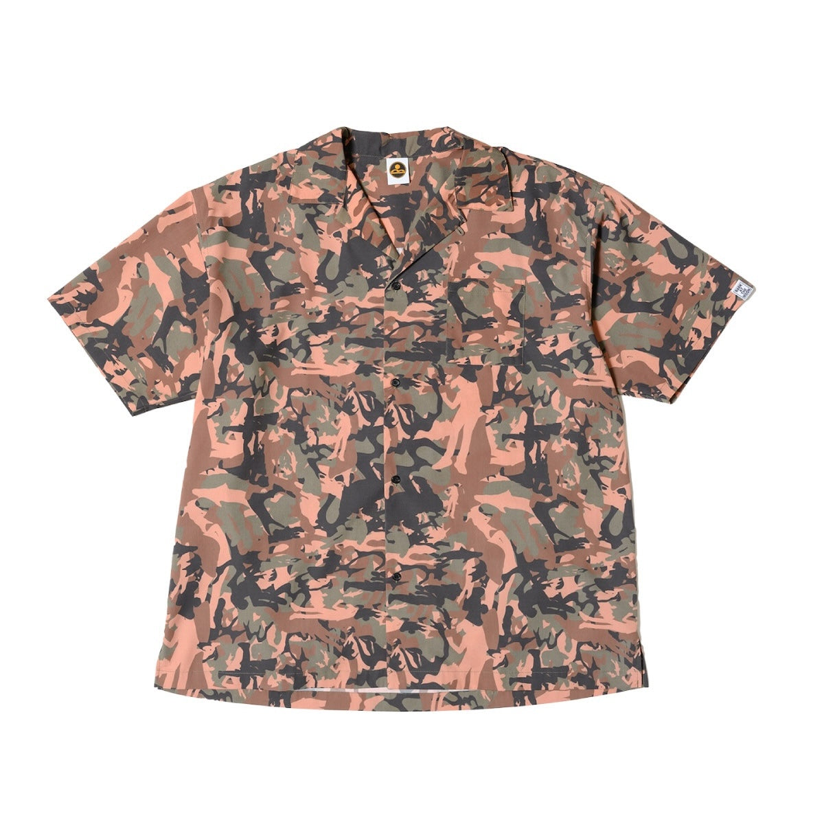 camouflage_open collar shirt