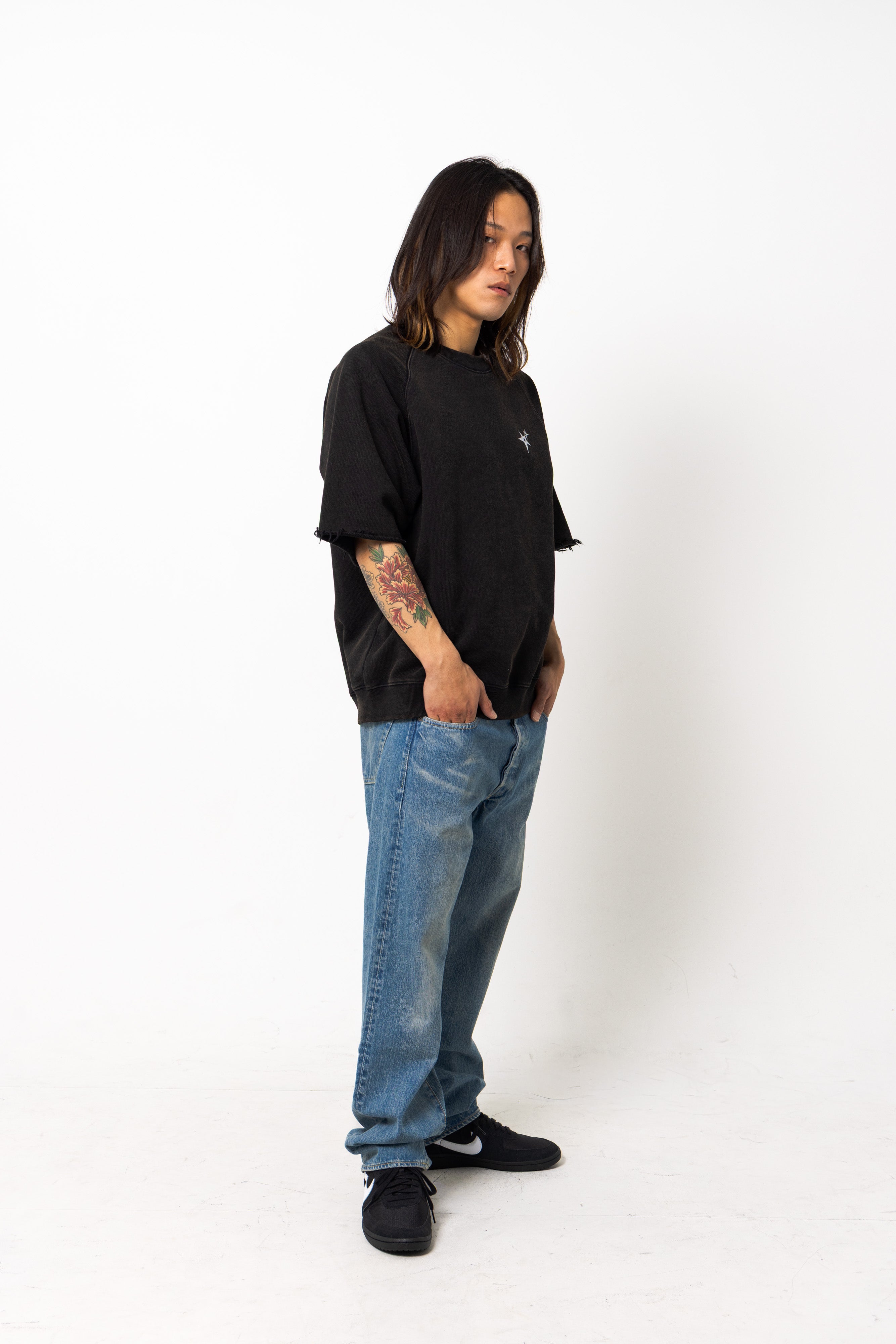 Powder processed sweat T-shirt