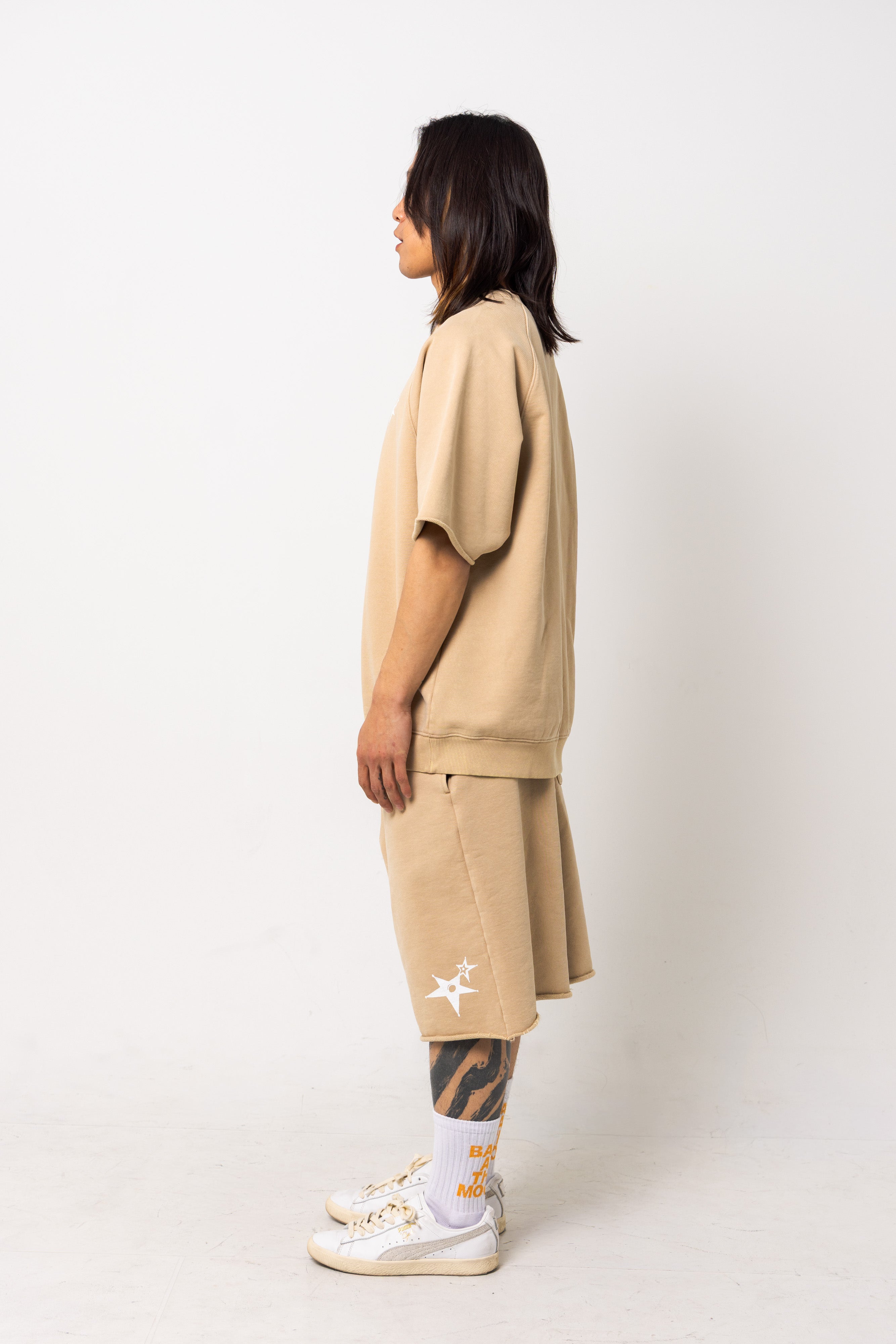 Powder processed sweat T-shirt