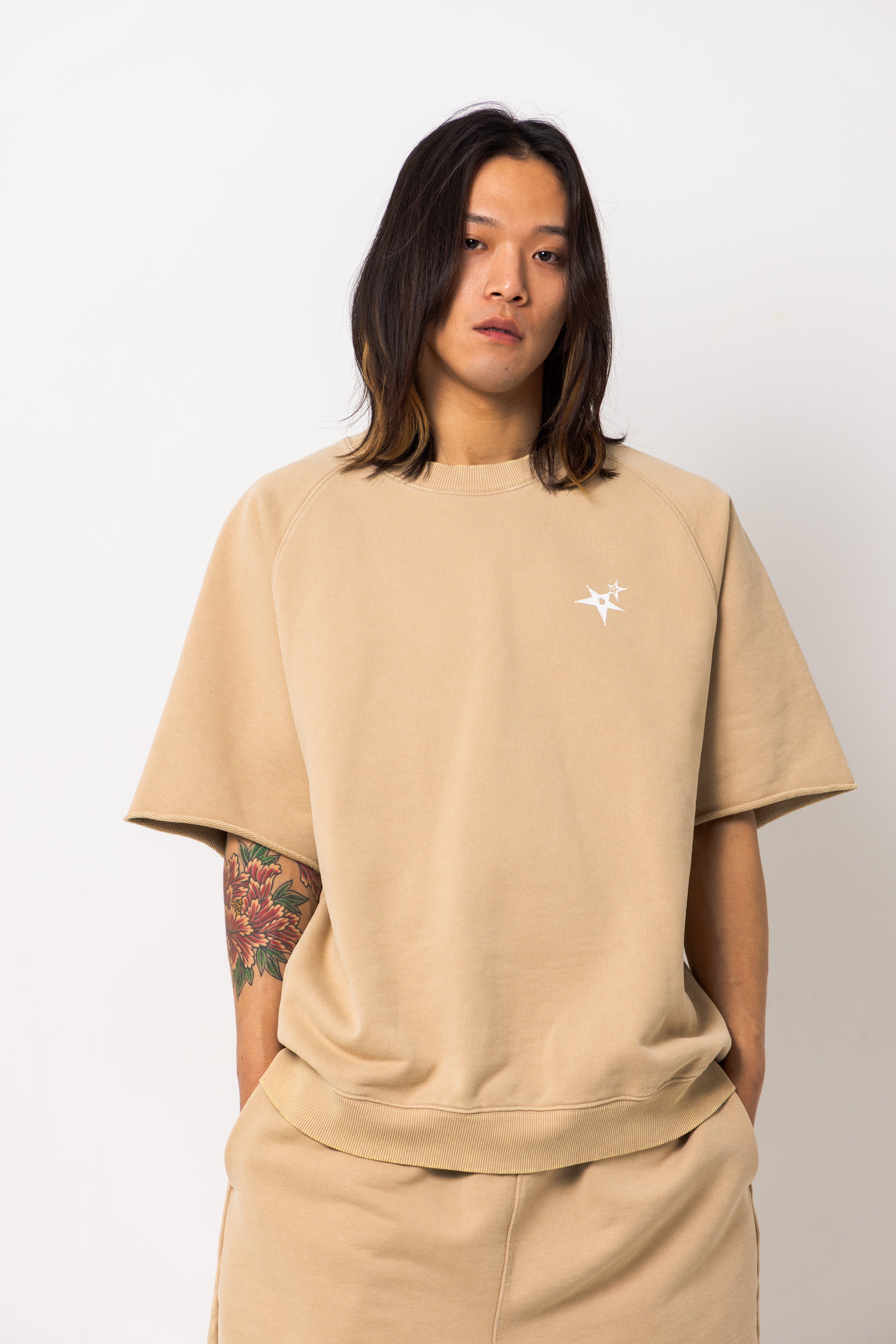 Powder processed sweat T-shirt